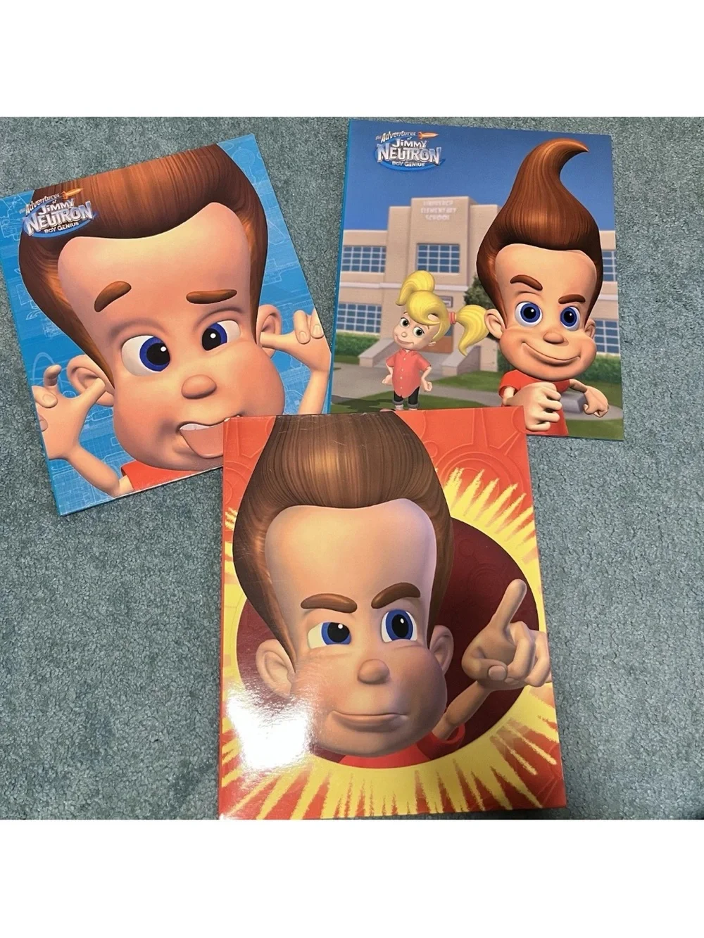 Vintage 2003 Y2K Jimmy Neutron Nickelodeon Bundle Of 3 School Paper Folders